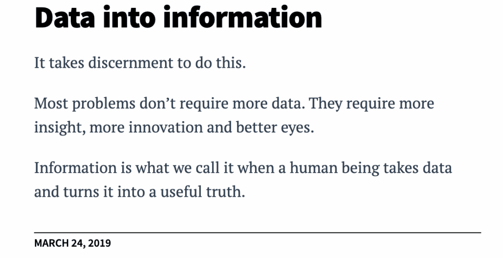Seth Godin | Data Into Information | Strategic Listening | Cravotta Media Group